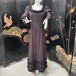 Vintage Princess Kaiulani Black Eyelet Cotton Gown